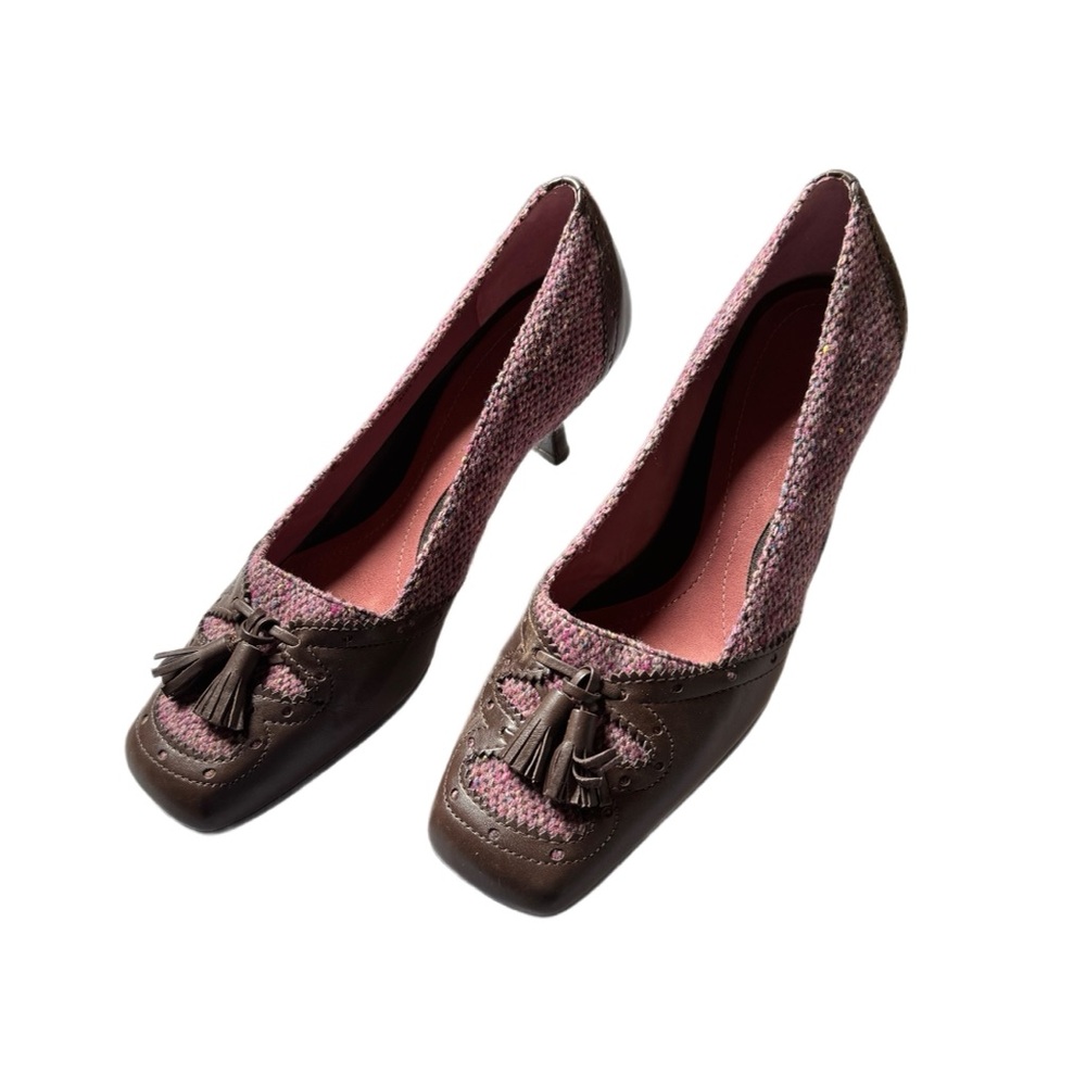 Unique Brown and Purple/Pink Women's Heels